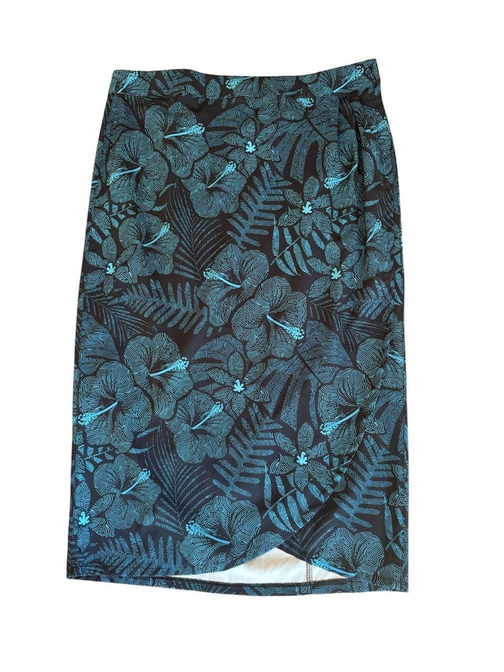 Ripskirt Length 3 Maui Moonlight Blue Tropical Swim Skirt Womens Size Large